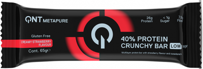 Batoane & Shake-uri - 40% Protein Crunchy Bar 65g Capsuni QNT, advancednutrition.ro