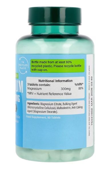 Zinc Magneziu & Multi Minerale - Holland & Barrett Magnesium Citrate 300mg 90 Tablete, advancednutrition.ro