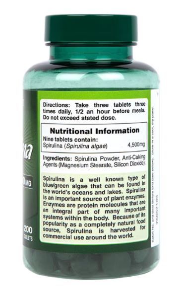 Stimulatoare - Holland & Barrett Spirulina 500mg 60 tablets, advancednutrition.ro