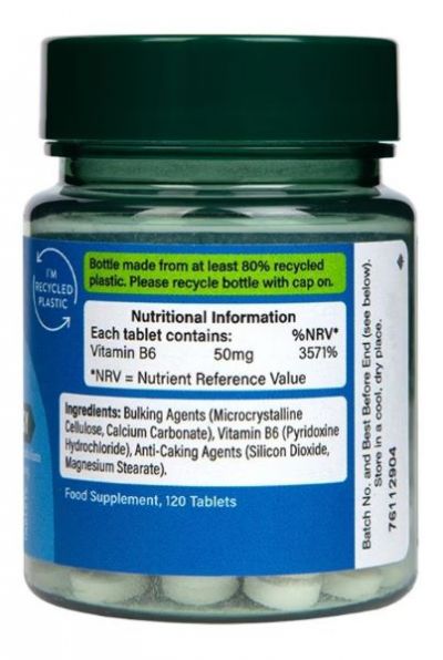 Vitamine - Holland & Barrett Vitamin B6, 50mg 120Tablete, advancednutrition.ro