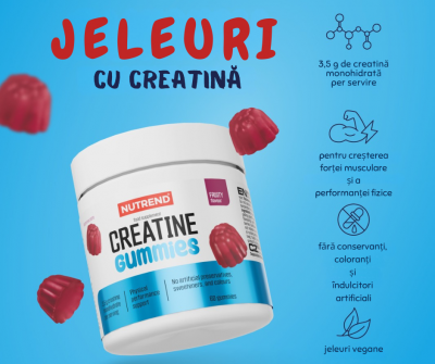 Jeleuri cu creatina Creatine Gummies, 60 jeleuri gumate, Nutrend

