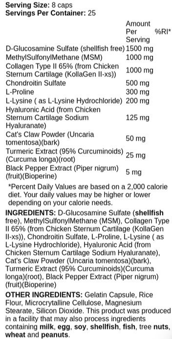 Protectia Articulatiilor - Joint Defender 200 Capsule 5% Nutrition, advancednutrition.ro