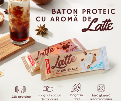 Batoane & Shake-uri - Latte Protein Snack 40g Nutrend Coconut Latte, advancednutrition.ro