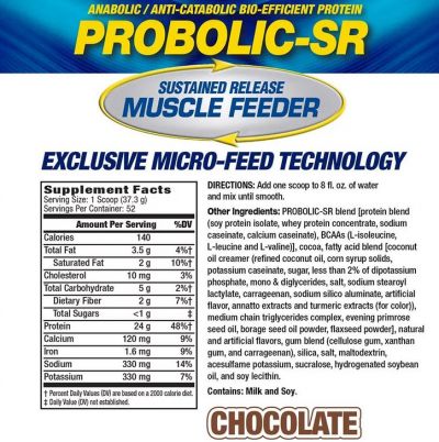 Whey & Izolat - MHP Probolic-SR Muscle Feeding Protein 1940g Ciocolata, advancednutrition.ro