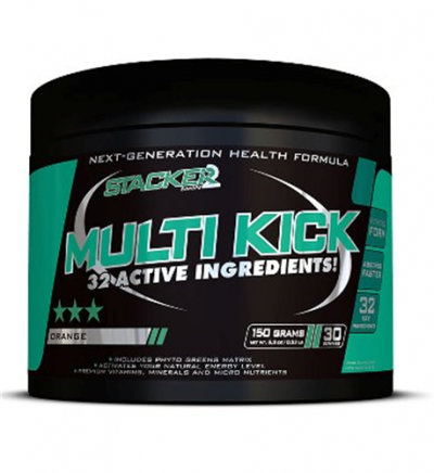 Vitamine cu Minerale - Vitamine Minerale & Greens Multi Kick 30 Serviri Orange Stacker2, advancednutrition.ro