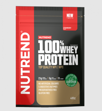 Whey & Izolat - Nutrend 100% Whey Protein 400g Capsuni, advancednutrition.ro