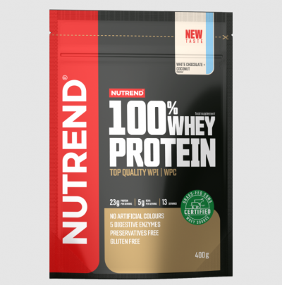 Whey & Izolat - Nutrend 100% Whey Protein 400g White Chocolate Coconut, advancednutrition.ro