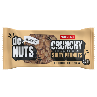Batoane & Shake-uri - Nutrend Denuts Crunchy 40g Arahide sărate cu ciocolată neagră, advancednutrition.ro