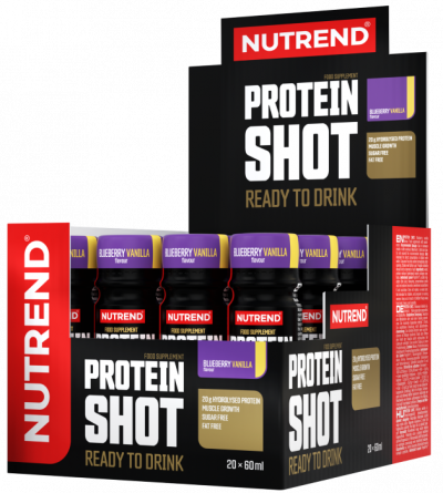 Whey & Izolat - Nutrend Protein Shot 20x60ml Blueberry Vanilla, advancednutrition.ro