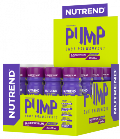 1 Servire - Nutrend Pump Shot 60ml 20x 60ml Blackberry & Lime, advancednutrition.ro