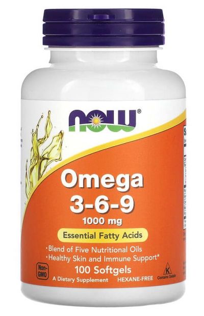 Omega 3-6-9 - 1000mg 100 Softgels NOW