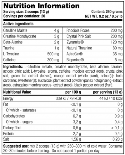 Energie & N.O. (oxid nitric)  - Pre-Workout Octagon 260g 20 Serviri Stacker2 Lemon Strike, advancednutrition.ro