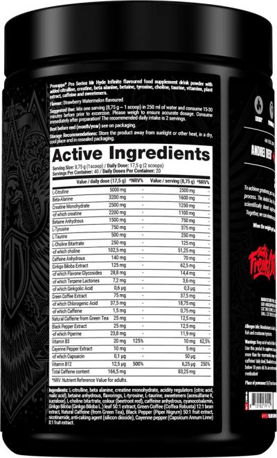 Energie & N.O. (oxid nitric)  - ProSupps Mr Hyde Pro Series Infinite 40 Serviri Capsuni Pepene 350g, advancednutrition.ro