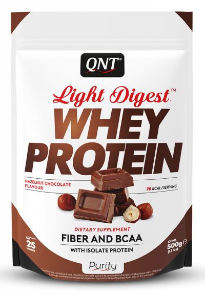 Whey & Izolat - QNT LIGHT DIGEST WHEY PROTEIN 500g Ciocolata cu Alune, advancednutrition.ro
