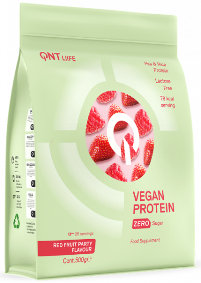 RAW&VEGAN&BIO - QNT VEGAN PROTEIN 500g Red Fruit, advancednutrition.ro