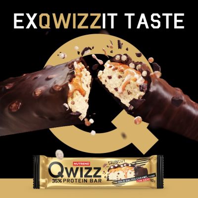 Batoane & Shake-uri - Qwizz Protein Bar 60g Salted Caramel Nutrend, advancednutrition.ro