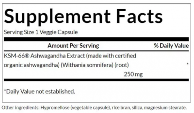 Stimulatoare - Swanson Ultimate Ashwagandha - KSM-66 250 MG (60 Capsule Vegetale) , advancednutrition.ro
