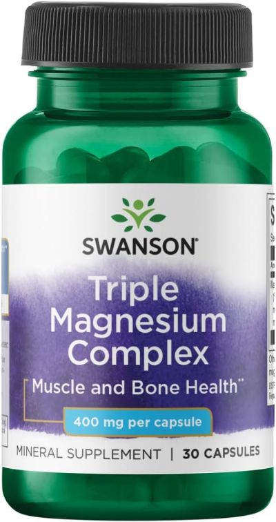 Zinc Magneziu & Multi Minerale - Triple Magnesium Complex 400mg - 30 Capsule Swanson , advancednutrition.ro