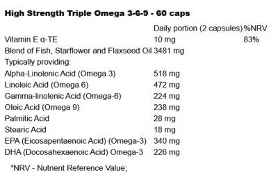 Omega & CLA - Triple Omega 3-6-9 - 60 Softgel Holland & Barrett , advancednutrition.ro