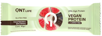 RAW&VEGAN&BIO - Vegan protein bar with L-carnitine 40g Zmeura, advancednutrition.ro