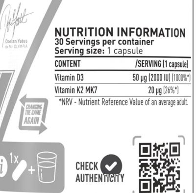 Vitamine - Vitamina D3 + K2 30 Capsule DY Nutrition, advancednutrition.ro