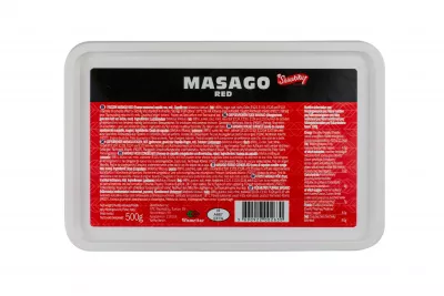 Icre Masago rosii, caserola de 500 gr Shirakiku