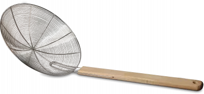 Strecuratoare Paianjen din otel inoxidabil maner din lemn diametrul 25.5 cm