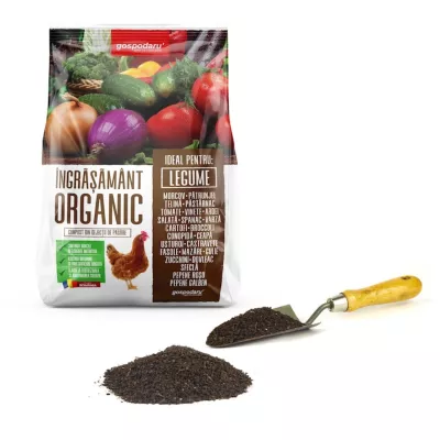 Fertilizanti si biostimulatori pentru aplicare la sol -  Ingrasamant organic pentru legume, GOSPODARU', sac de 9 kg (găinaț de pasăre), hectarul.ro