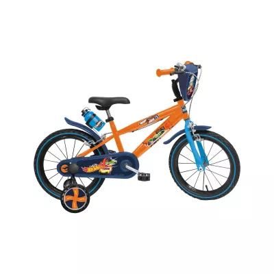Jucarii exterior - Bicicleta pentru copii cu roti ajutatoare 14'' HOT WHEELS, hectarul.ro