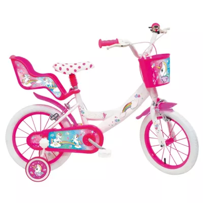 Bicicleta pentru copii cu roti ajutatoare 14'' UNICORN
