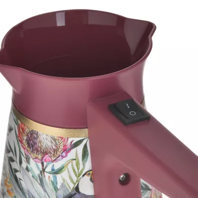 Cafetiera electrica roz 350 ml cu motive florale
