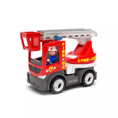 Jucarii interior - Camion de pompieri cu scara si un pompier MultiGO, hectarul.ro