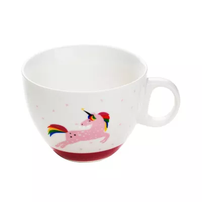 Bucatarie - Cana alb/roz din portelan 50cl Unicorn Cosy&Trendy, hectarul.ro