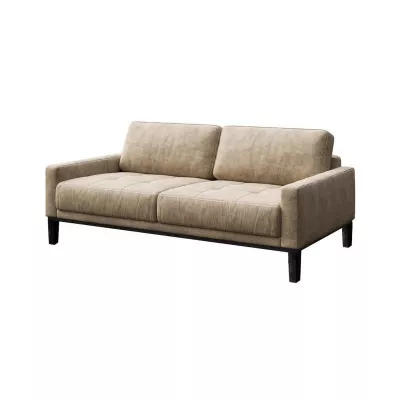 Mobilier interior - Canapea 2 locuri bej piele ecologica Musso Tufted Mesonica, hectarul.ro