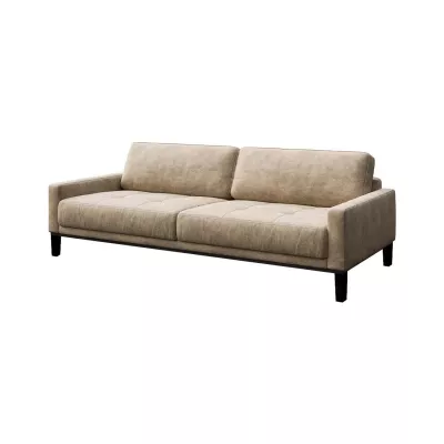 Mobilier interior - Canapea 3 locuri bej piele ecologica Musso Tufted Mesonica, hectarul.ro