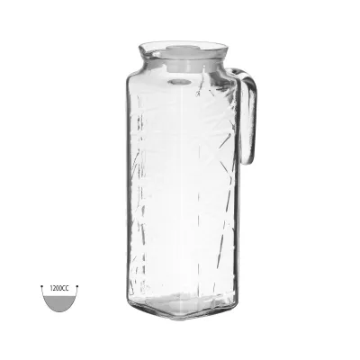 Bucatarie - Carafa transparenta din sticla 1200cc 13X8X24 Inart, hectarul.ro