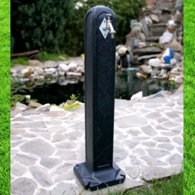 Accesorii exterior - Cismea ( masca robinet) pentru gradina din plastic ITWTAN, 90 cm inaltime , antracit, hectarul.ro