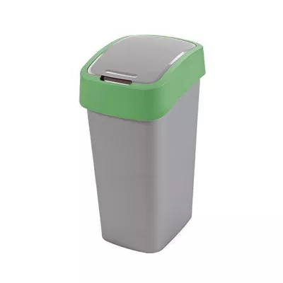 Menaj - Coș de gunoi Curver® FLIP BIN 25L, gri argintiu/verde, hectarul.ro