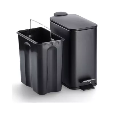 Menaj - Cos de gunoi, negru, din plastic si metal, 5L, Pedal bin Zeller, hectarul.ro