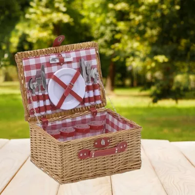 Picnic - Cos de picnic pentru 4 persoane Natural Beige, hectarul.ro