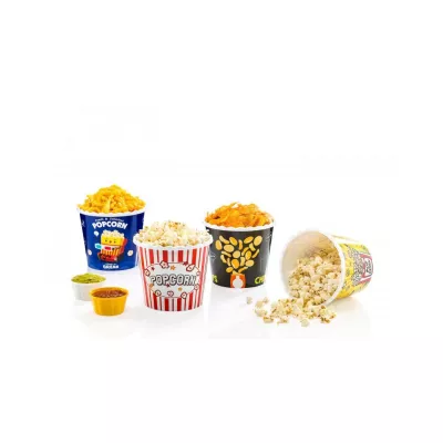 Cutie din plastic, pentru popcorn/snacks, 17 x 17 x 15.30 cm, 2.20 l albastra