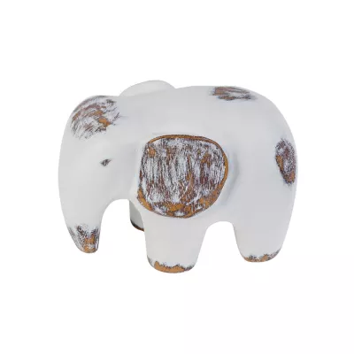 Decoratiuni de interior - Decoratiune elefant alb din polirasina 11 cm Yazhi, hectarul.ro