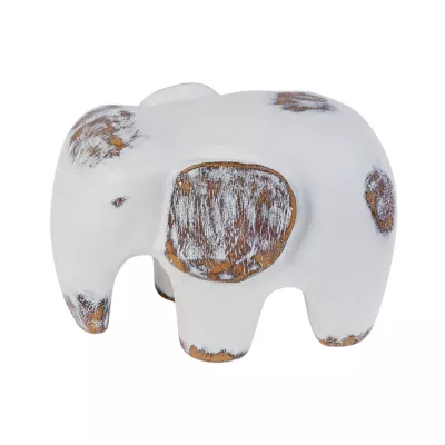 Decoratiuni de interior - Decoratiune elefant alb din polirasina 12.5 cm Yazhi, hectarul.ro