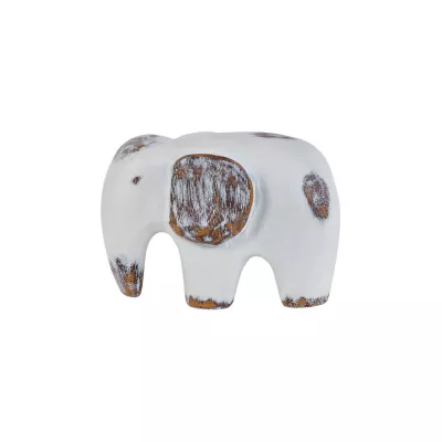 Decoratiune elefant alb din polirasina 9 cm Yazhi