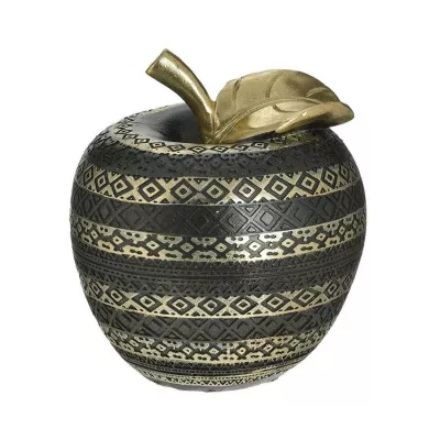 Decoratiuni de interior - Decoratiune negru/auriu din polirasina Φ13Χ14 Apple Inart, hectarul.ro