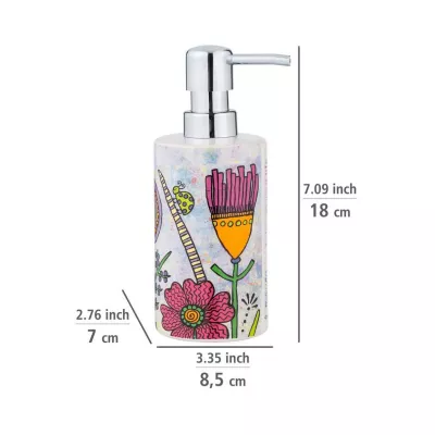 Mobilier interior - Dispenser sapun lichid multicolor din ceramica Full Bloom Rollin Art Wenko, hectarul.ro