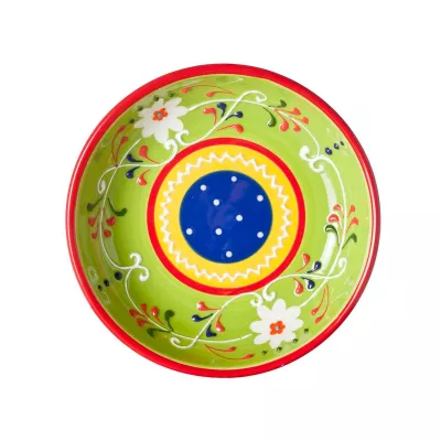 Bucatarie - Farfurie adanca verde/multi din material ceramic Ø15 cm Sombrero Cosy&Trendy, hectarul.ro