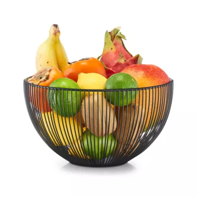 Bucatarie - Fructiera neagra din metal Ø25 cm Fruit Basket Zeller, hectarul.ro