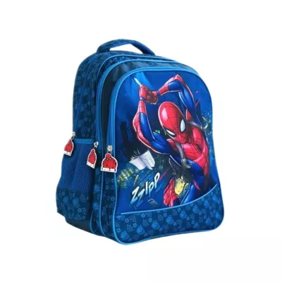 Ghiozdan Mare cu 3 Compartimente, Spider Man, albastru/rosu,42 Cm