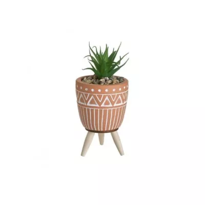 Ghiveci din ceramica cu planta, dimensiuni LWH 7.5cm x 7.5cm x 16.5 cm